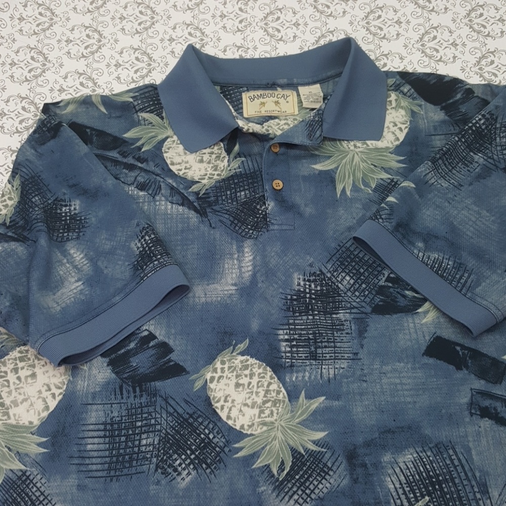 Bamboo Cay Fine Resortwear Tropical Polo Shirt XL